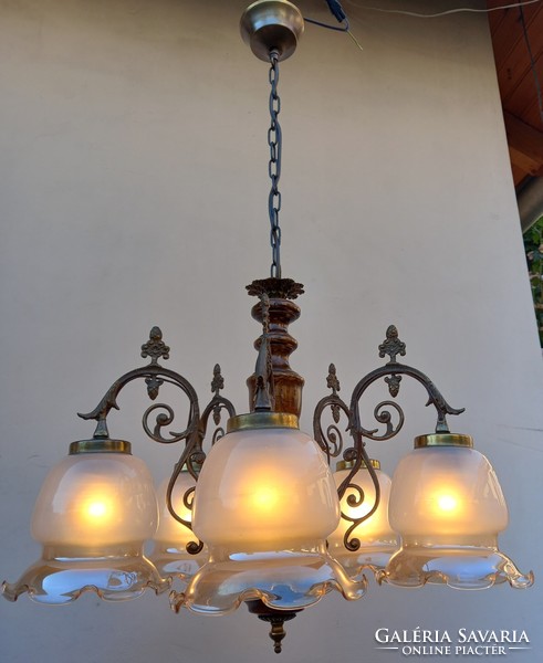 Decorative copper chandelier with 5 holes