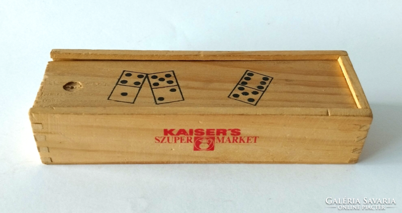 Old wooden boxed dominoes