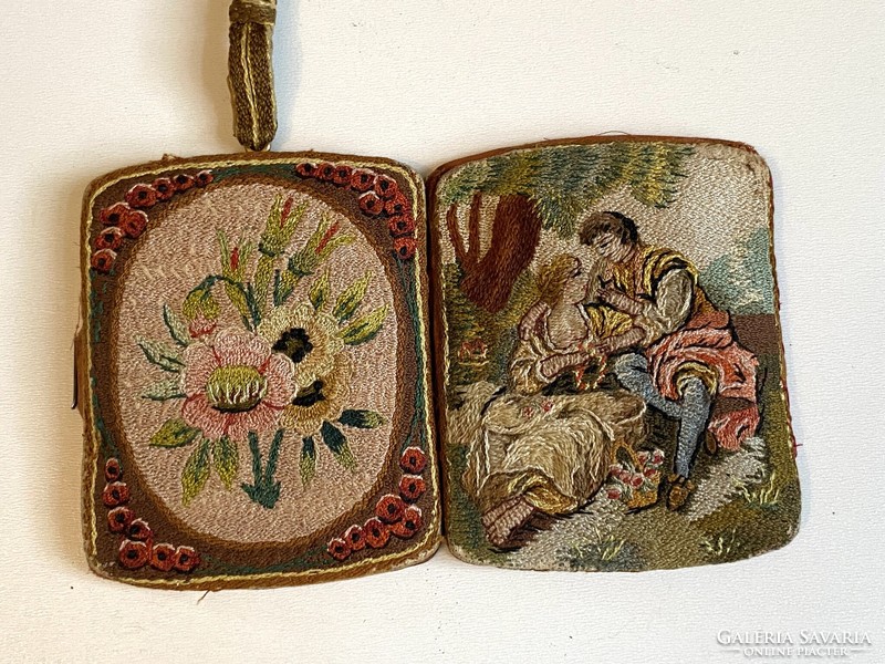 Courtship scene and wedding scene antique make-up bag theater bag romantic scene handicraft