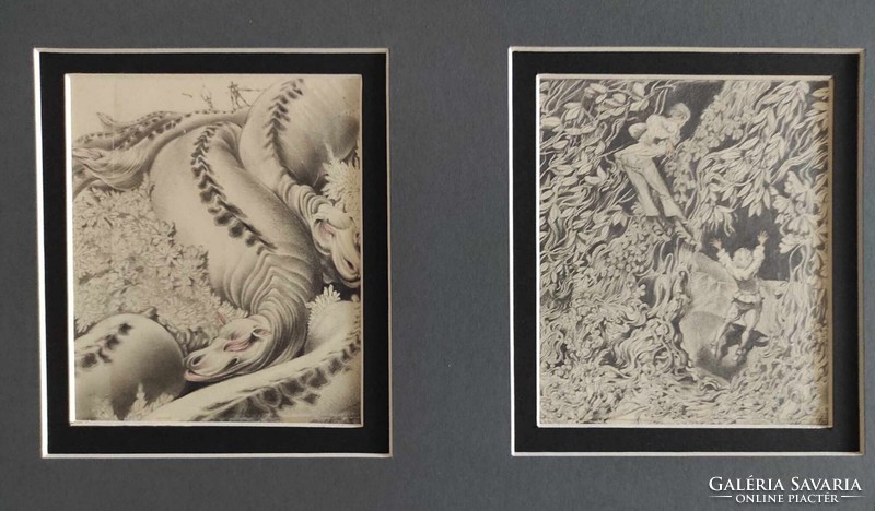 Jaschik Álmos: Sárkány (2 grafika)