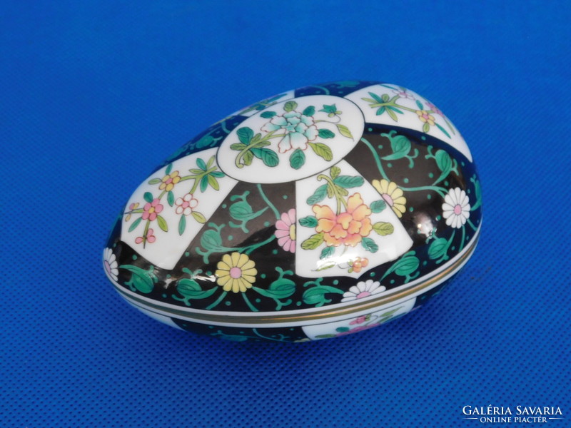 Herendi siang noir patterned egg bonbonnier