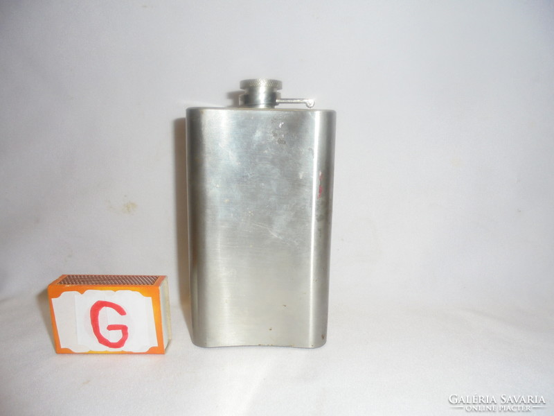 Metal flask, flat bottle, cognac, short drink 