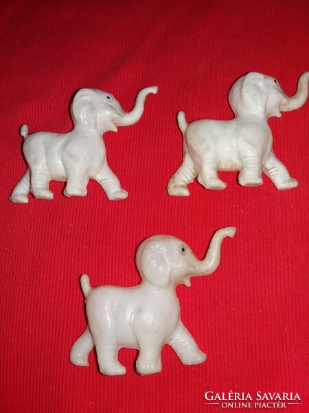 Régi DMSZ üreges műanyag elefánt figurák 3 darab egyben képek szerint 10 cm /db