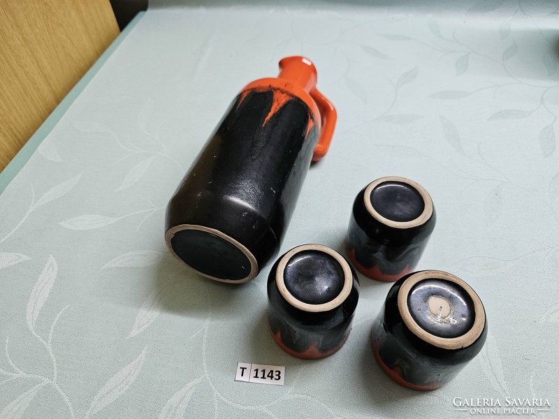 T1143 Tófej italos szett narancs-fekete 24 és 6,5 cm