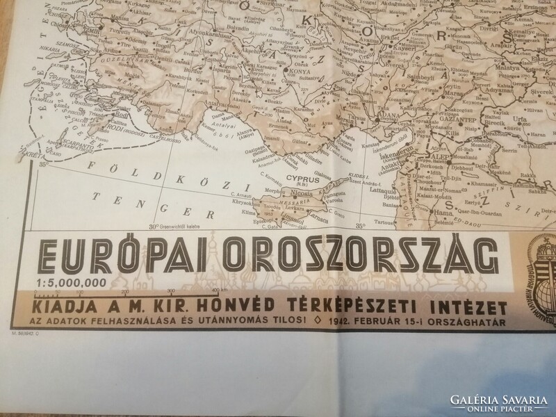 Európai Oroszország 1942 - térkép -