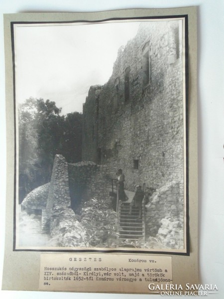 D198411 GESZTES  Komárom vm. Gesztesi vár  , régi nagyméretű fotó 1940-50's évek kartonra kasírozva