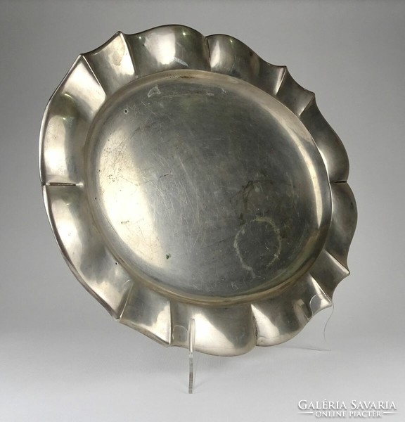 1O418 old marked large silver tray 1370g