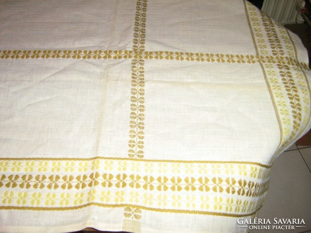 Beautiful elegant cream woven tablecloth