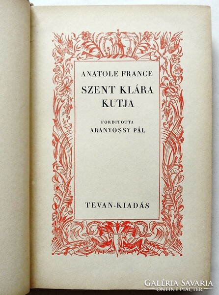 Anatole France: Szent Klára kutja [1926]