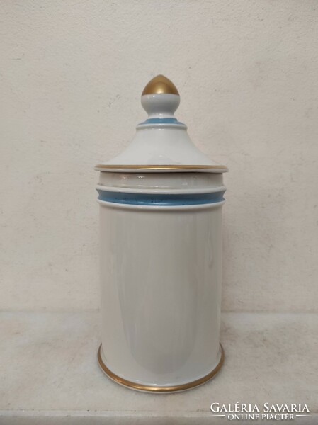 Antique apothecary jar with painted white porcelain inscription drug pharmacy medical device 860 7029