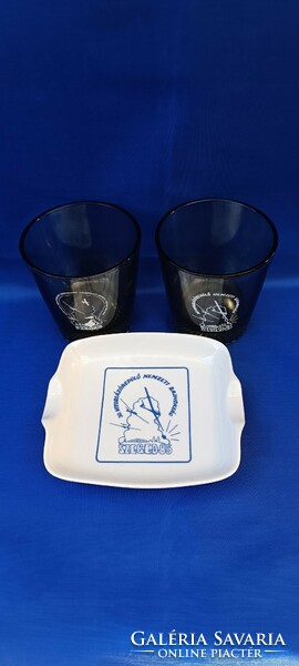 30. Gliding National Championship commemorative ashtray + glasses