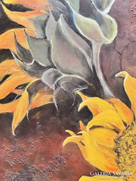 A painting depicting a sunflower from Provence