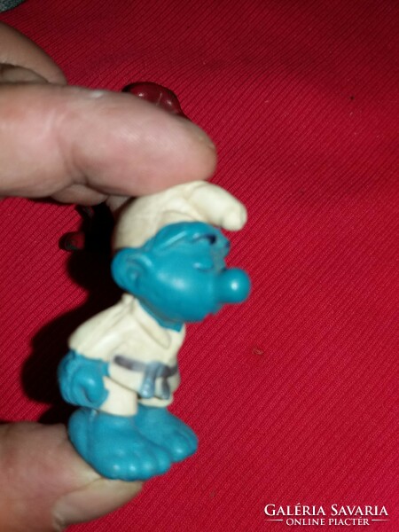 Old flea market bazaar goods Hungarian rubber hoops smurfs blue figurines smurf daddy - smurf in one according to pictures