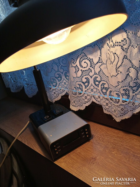 Vfd fabric clock alarm table lamp