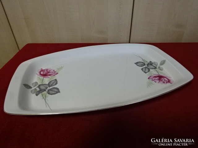 Alföldi porcelain, meat bowl with rose pattern. Size: 38.5x24 cm. Jokai.