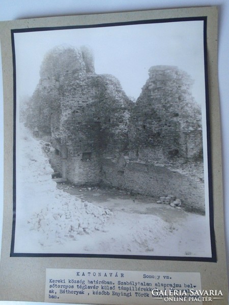 D198423 Kereki military castle-fehérkő castle-somogy- old large photo 1940-50's framed on cardboard
