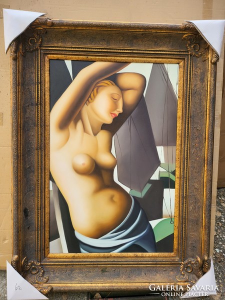 Tamara de Lempicka style art deco female nude oil painting