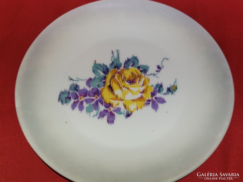 Rare yellow rose antique Zsolnay 6+1 cake set