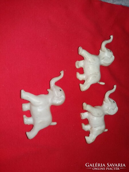 Old dmsz hollow plastic elephant figurines 3 pieces in one according to the pictures 10 cm /pc