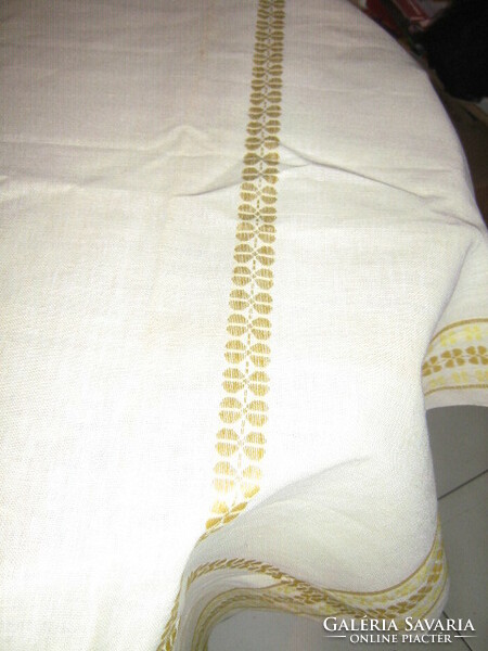 Beautiful elegant cream woven tablecloth