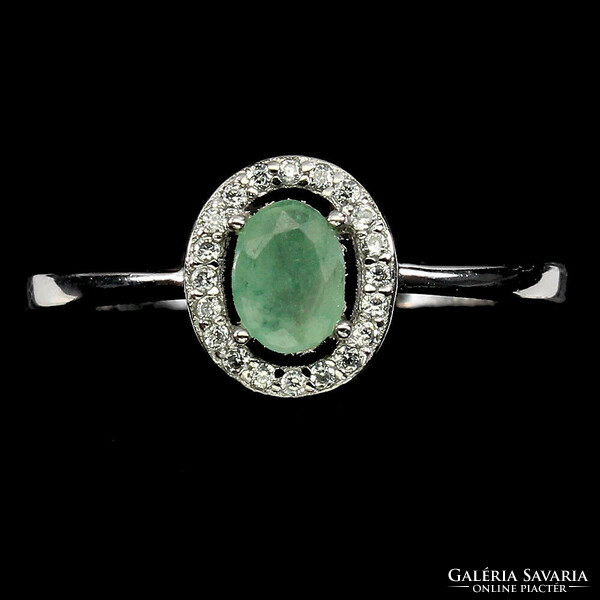 57 And real emerald 925 sterling silver ring