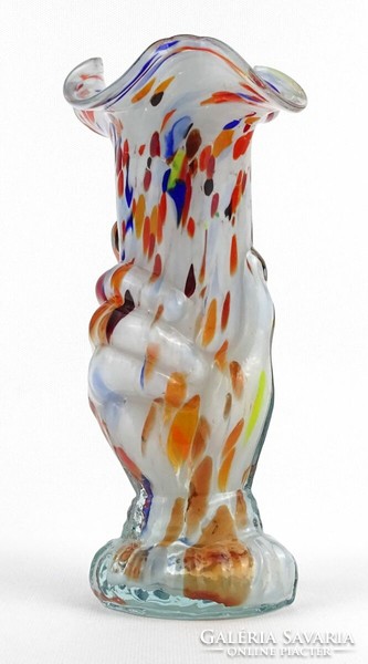 1O482 old special colored blown glass vase 22 cm