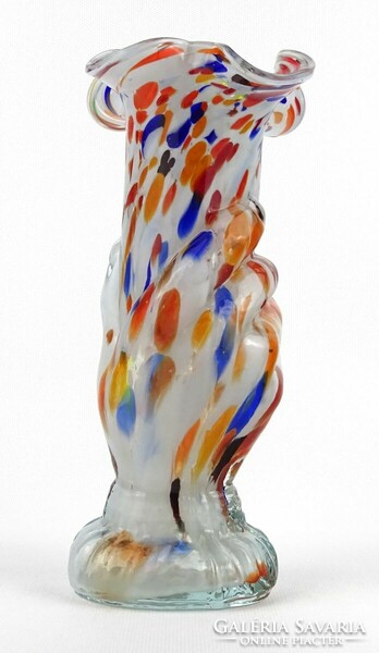 1O482 Régi különleges színes fújt üveg váza 22 cm