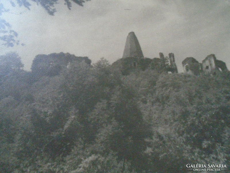 D198420 Somló,  Veszprém vm. Somlói vár   régi nagyméretű fotó 1940-50's évek kartonra kasírozva