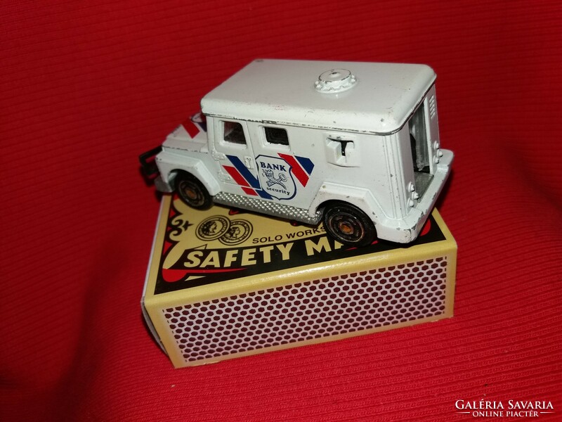 Old French-made majorette bank security armored car minibus metal minicar according to pictures