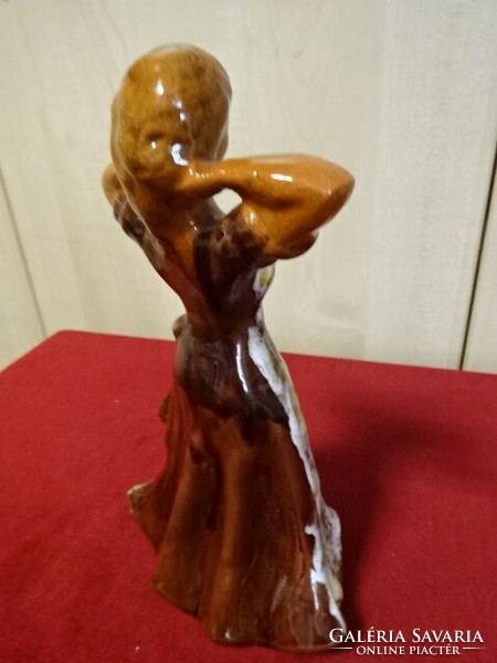 Glazed ceramic figure, work of an industrial artist, height 21.5 cm. Jokai.