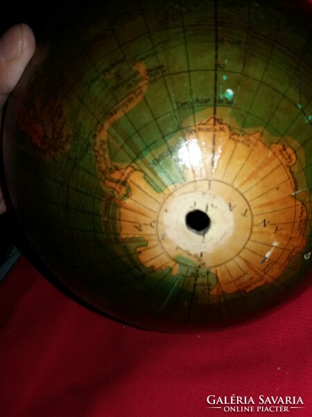 Antique papier-mâché table globe, 28 cm in good condition