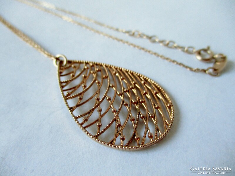 Nice old gold plated silver necklace with beautiful handcrafted pendant