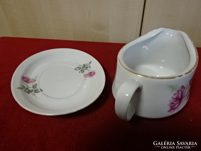 Alföldi porcelain, sauce bowl with rose pattern. Jokai.