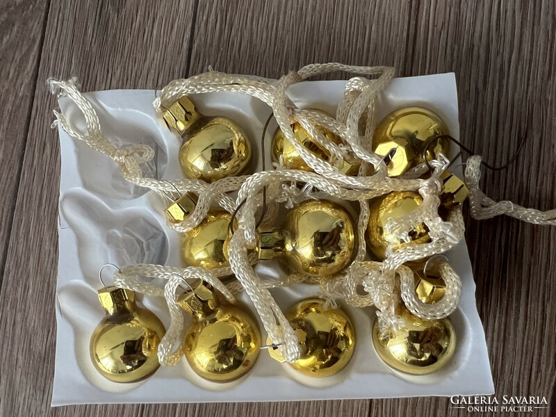 Mini arany üveg gömb karácsonyfadísz