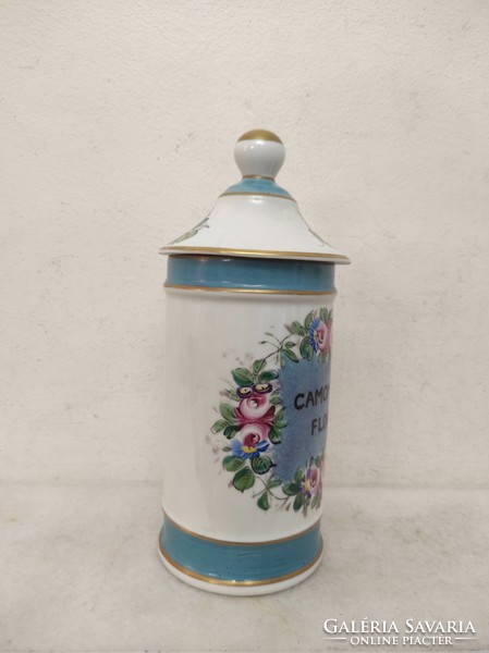 Antique apothecary jar with painted white porcelain inscription drug pharmacy medical device 864 7033