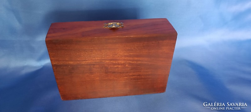 Beautifully carved copper veined wooden box