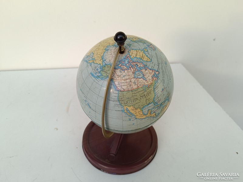 Antique table globe metal pre 1948 788 7790