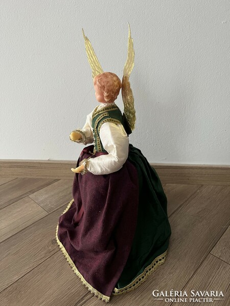 Large size angel with wax head and hands Christmas tree ornament Christmas decoration