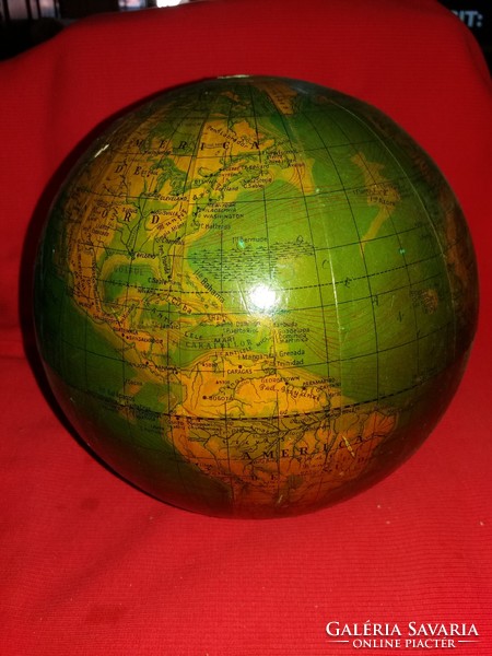 Antique papier-mâché table globe, 28 cm in good condition