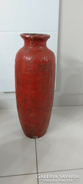 Ceramic large burgundy floor vase