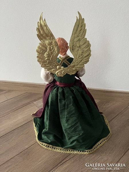 Large size angel with wax head and hands Christmas tree ornament Christmas decoration