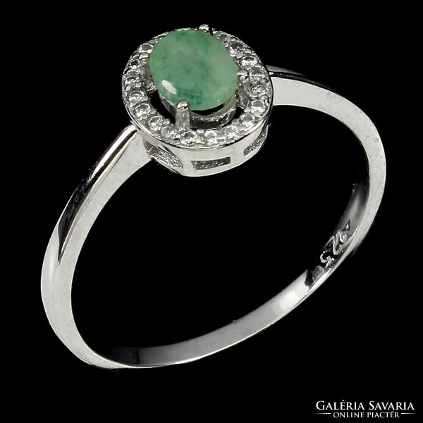 57 And real emerald 925 sterling silver ring