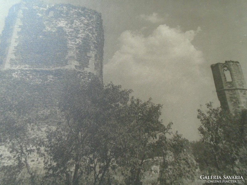 D198414 KISNÁNA, Heves vm. Kisnánai vár, régi nagyméretű fotó 1940-50's évek kartonra kasírozva