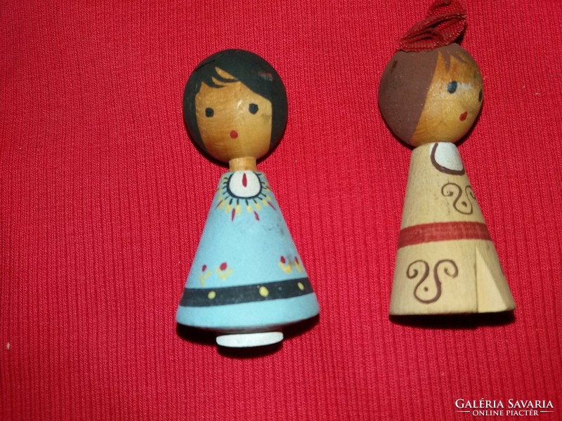 Old Russian cccp travel souvenir figure shelf showcase decoration small wooden doll pair as shown in the pictures 8 cmm