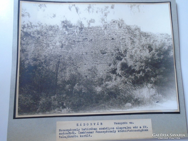 D198425 Zádor-vár Pécsely Veszprém vm.- régi nagyméretű fotó 1940-50's évek kartonra kasírozva