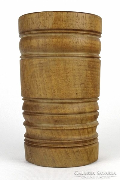 1O563 Antik faragott fa mozsár 19 cm