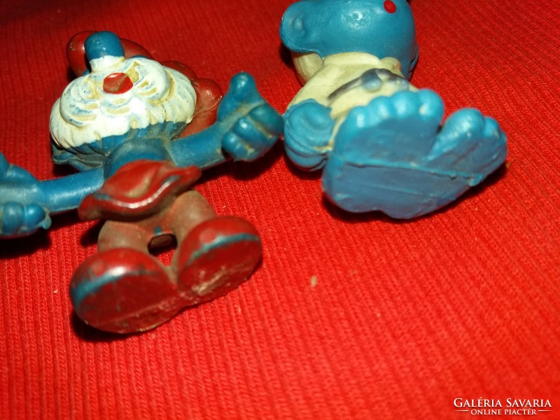 Régi trafikáru bazáráru magyar gumi hupikék törpikék figurák Törppapa -Törperős egybe képek szerint