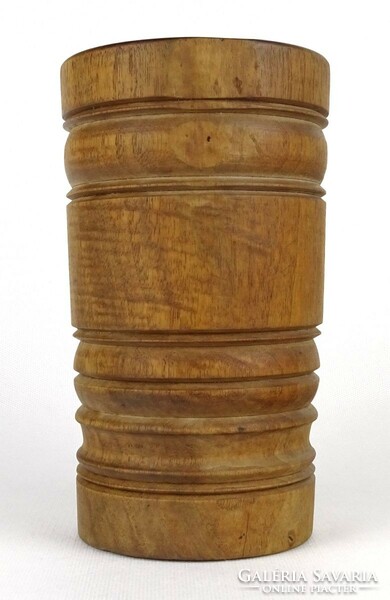 1O563 antique carved wooden mortar 19 cm