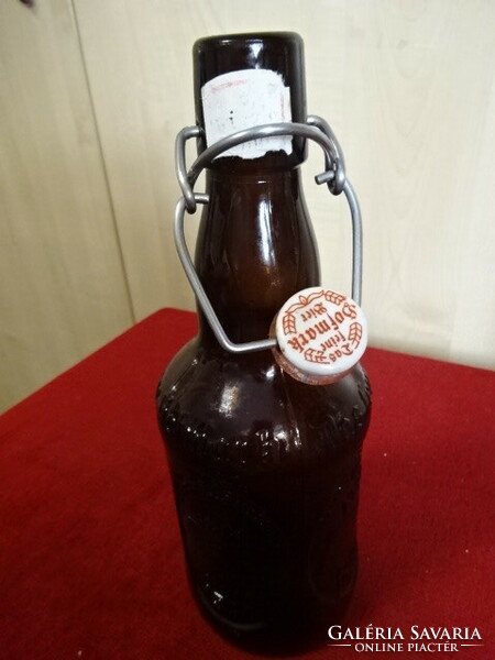 Antique German beer bottle with buckle, hofmark bier. Jokai.