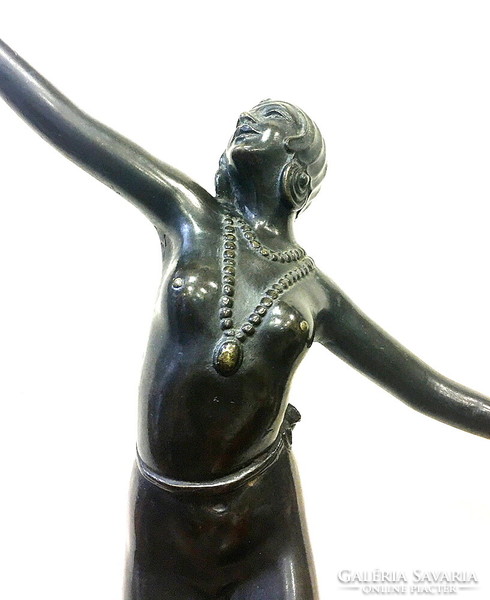 Art deco táncoslány,bronz szobor,1920-s évek